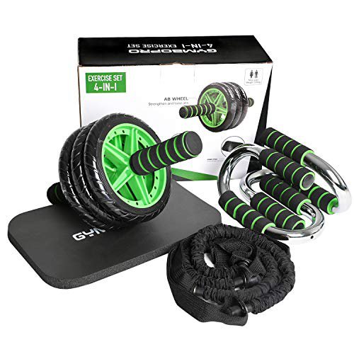 GYMBOPRO 4-in-1 AB Roller Bauchtrainer,AB Wheel für Fitness Bauchmuskeltraining Muskelaufbau Bauchroller für Frauen und Männer