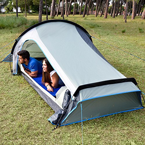 skandika 2 Personen Zelt Kalix | Zweimannzelt | trekkingzelt |3.000 mm Wassersäule | Moskitonetze an der Schlafkabine | 3,5 kg Leichtgewicht