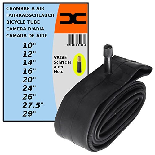 cyclingcolors FAHRRADSCHLAUCH Schlauch 10 Zoll 12" 14" 16" 20" 24" 26" 27.5" 29" AUTOVENTIL Schrader MTB Kinder BMX BUTYLQUALITÄT (14 Zoll)