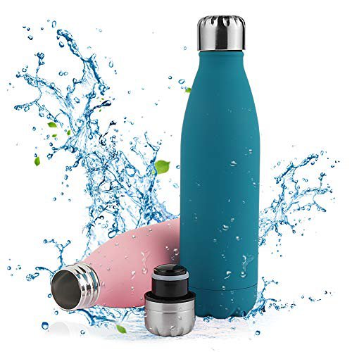 Nasharia Edelstahl Trinkflasche, Vakuum Isolierte Wasserflasche - 500/750ml - BPA Frei, Thermosflasche für Kinder, Büro, Schule, Fitness, Sport, Outdoor, Camping