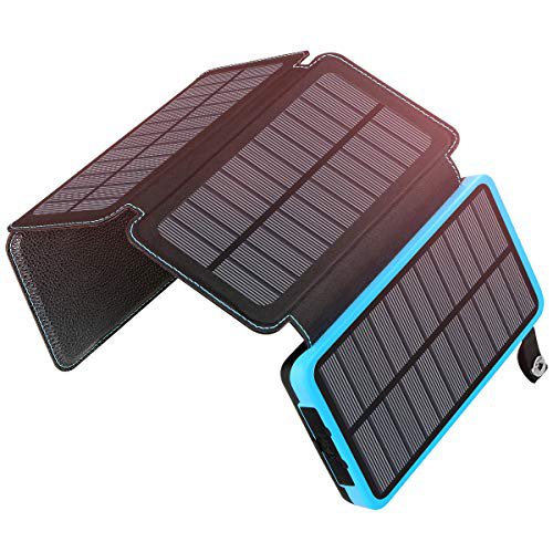 ADDTOP Solar Powerbank 25000mAh Solar Ladegerät mit 2 USB Power Bank Wasserdicht Tragbare Externer Akku für iPhone iPad Samsung und andere Smartphones/Handys