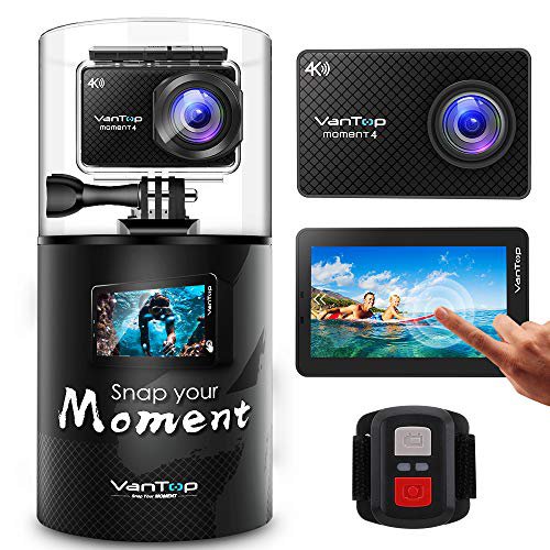 VANTOP VanTop 4K Action Cam mit Touchscreen, 20MP WiFi Ultra HD wasserdichte Action Kamera, 30m Unterwasserkamera, 2 Batterien und Zubehör kits