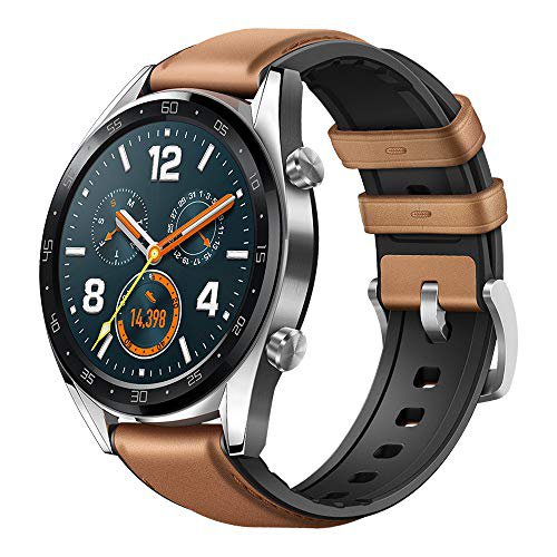 HUAWEI Huawei Watch GT Classic Smartwatch (46 mm Amoled Touchscreen, GPS, Fitness Tracker, Herzfrequenzmessung, 5 ATM wasserdicht) Saddle/braun