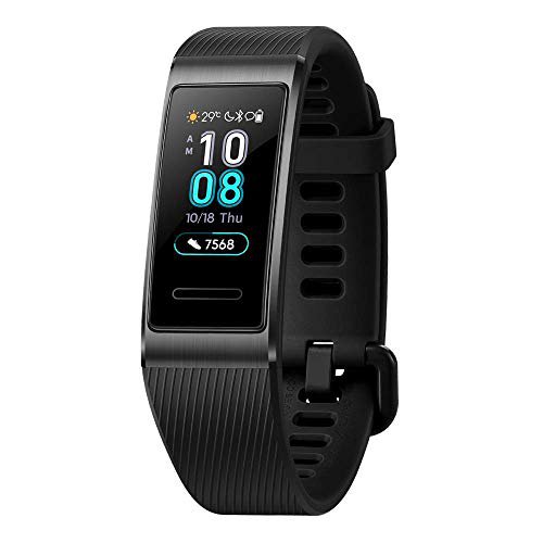 HUAWEI Huawei Band 3 Pro Fitness-Aktivitätstracker (All-in-One Smart Armband, Herzfrequenz,- und Schlafüberwachung, eingebautes GPS, farbreiches Touch Display, 5 ATM wasserfest) obsidian schwarz