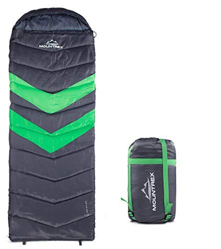 MOUNTREX ® Schlafsack für Camping & Outdoor - 3 Jahreszeiten Warmer Deckenschlafsack 205 x 75cm (1.6 Kg) - Leicht - Koppelbar (Rechts)