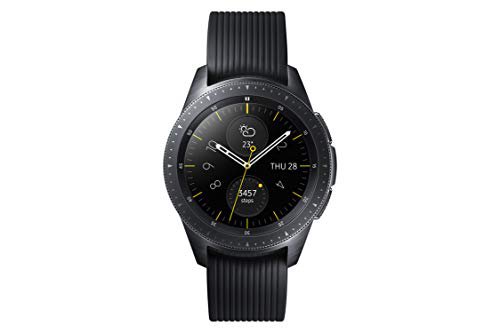 Samsung Galaxy Watch, Runde Bluetooth Smartwatch Für Android, drehbare Lünette, Fitness-tracker, 42mm, ausdauernder Akku, LTE, Schwarz (Deutche Version)