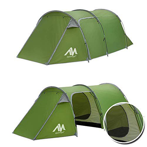 AYAMAYA 2/3 Personen Zelt Wasserdicht, 2/3 MannTunnelzelt Leicht, Campingzelt, Leichtes Trekkingzelt mit Vorraum für Trekking, Camping, Outdoor, Festival