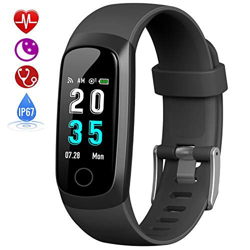 Fitness Tracker Uhr Wasserdicht IP67 Blutdr HETP Fitness Armband mit Pulsmesser 