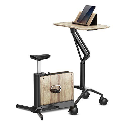 Klarfit Roomik Move - Heimtrainer, Ergometer, Fahrradtrainer, f-Bike 8 kg Schwungmasse, Riemenantrieb, 8 Widerstandsstufen, höhenverstellbar, kompakte Maße, max. 100 kg, schwarz-braun