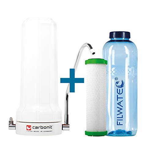 filwatec Carbonit SanUno Classic I Auftischfilter NFP Premium-9 Filterpatrone I Wasserfilter I Aktivkohlefilter Wasseraufbereitung I Trinkflasche