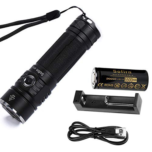 Sofirn SP33 Led Taschenlampe Extem Hell 2500 Lumen mit 26650 Akku und Ladegerät, Cree XHP50.2 LED