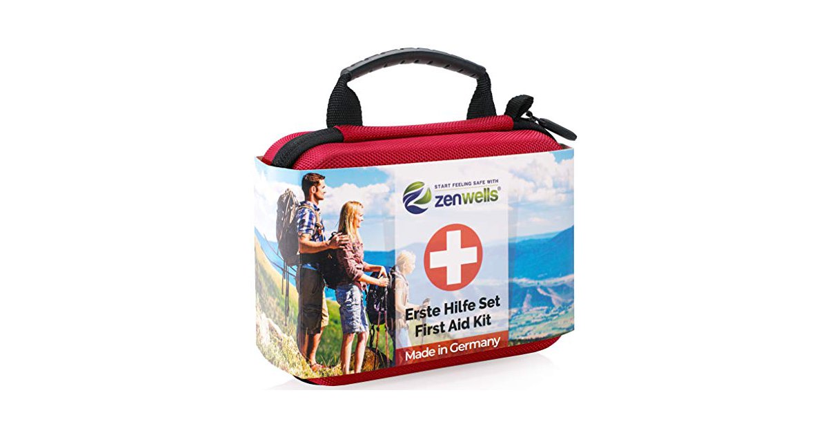 Zenwells Erste Hilfe Set Wandern, Outdoor, Fahrrad & Reise Zubehör für die  Erstversorgung der häufigsten Notfälle nach DIN 13167 - First Aid Kit für  Deine Sicherheit