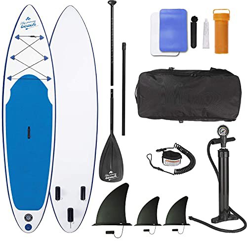 EASYmaxx - MAXXMEE Stand-Up Paddle-Board 'My Private Beach' | Inkl. Tragetasche, Reparatur-Kit & Luftpumpe, mit praktischem Tragegriff | Premium Qualität