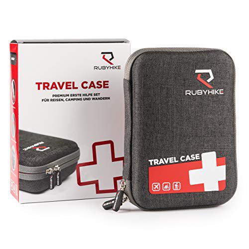 Rubyhike Erste-Hilfe-Travel-Case - Notfalltasche inkl. Inhalt für unterwegs  - First Aid Kit für Reisen, Wandern
