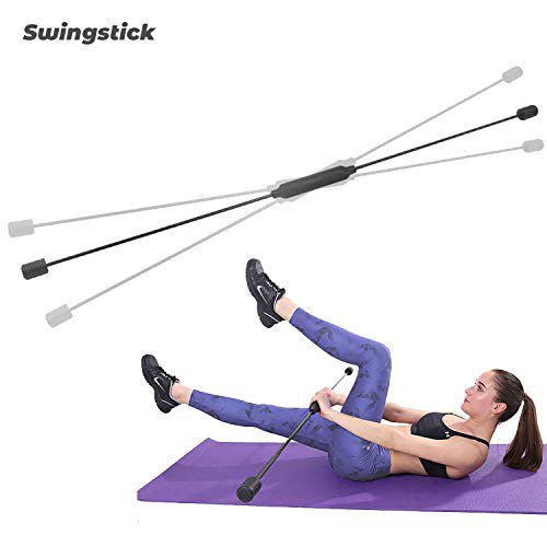 ISE Flexistab Swingstick Flexibler Swingstick Gymnastik für Zuhause Schwingstab aus Fiberglas 160cm - Rot&Schwarz SS1001 (SY-SS1001-BK)