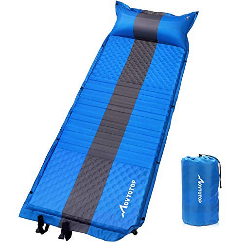 MOVTOTOP Isomatte Camping, Aufblasbare Luftmatratze, Komfortable Luftbett, Leichtes Matratze, Aufblasbares Schlafkissen, Ideal für Wander, Reisen und Rucksackreisen (Selbstaufblasend)