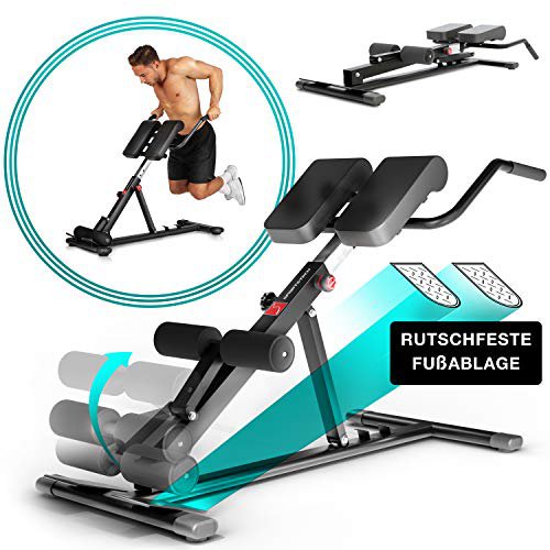 Sportstech Gesund&Fit in 2020 6in1 Rückentrainer & Bauchtrainer inkl. Dip Bar für zu Hause, ergonomisch höhenverstellbar, Arretier & EasyFolding System, klappbarer Hyperextension Hometrainer BRT150