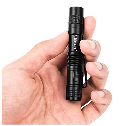 RISEMART Taschenlampe Kleine  EDC Superhelle Mini Schlüsselanhänger Taschenlampe CREE LED Wasserdichte Taschenlampe Geeignet für AAA Batterie Ultrahelle (9cm)