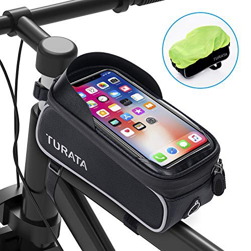 Wasserdicht Rahmentasche Oberrohrtasche Fahrradtasche Touchscreen für Handy 6,2” 