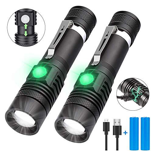 Karrong Taschenlampe LED USB Aufladbar,  Zoom Taschenlampen 4 Modi für Outdoor Camping