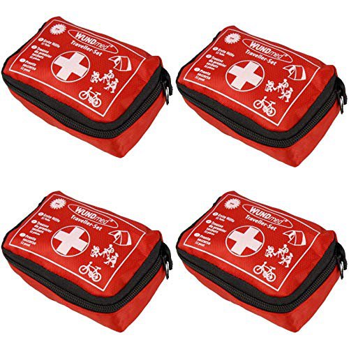 Wundmed 4x 32tlg. Erste hilfe Set | 4x Traveller Set | Outdoor Notfallset | Verbandstasche Verbandsset