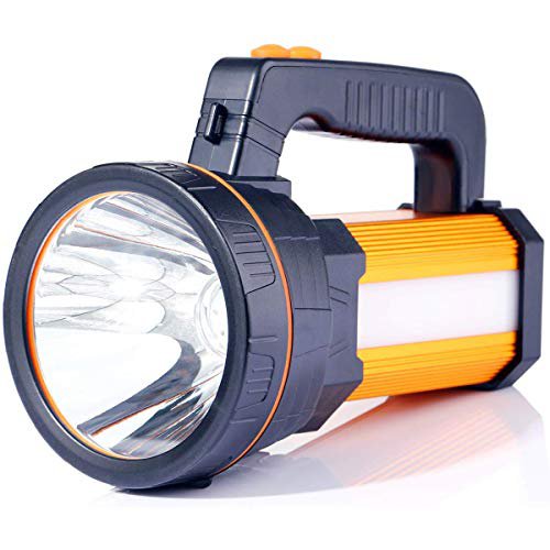 CSNDICE Outdoor-Taschenlampe Super Bright Tragbarer Hand-LED-Scheinwerfer 7000 Lumen 9000mAh USB-wiederaufladbare Taschenlampen IP5 Wasserdichte Scheinwerfer- Power Bank (Gold)