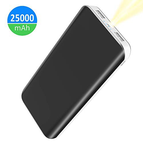 FKANT Powerbank 25000mAh Externer Akku, hohe Kapazität kompakt Power Bank mit 2 USB Ports 4 LED Power Indikator Ladegerät Handy Akkupack für Samsung Galaxy Huawei Tablet Kameras PSP