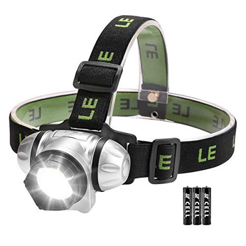 Lighting EVER LE Stirnlampen, 4 Helligkeiten zu wahlen, LED Kopflampe, leicht und superhell, ideal für Wandern, Camping, Ausflug, AAA Batterien Inklusive