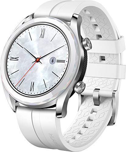 HUAWEI Huawei Watch GT Elegant Smartwatch (42 mm Amoled Touchscreen, GPS, Fitness Tracker, Herzfrequenzmessung, 5 ATM wasserdicht) Weiß