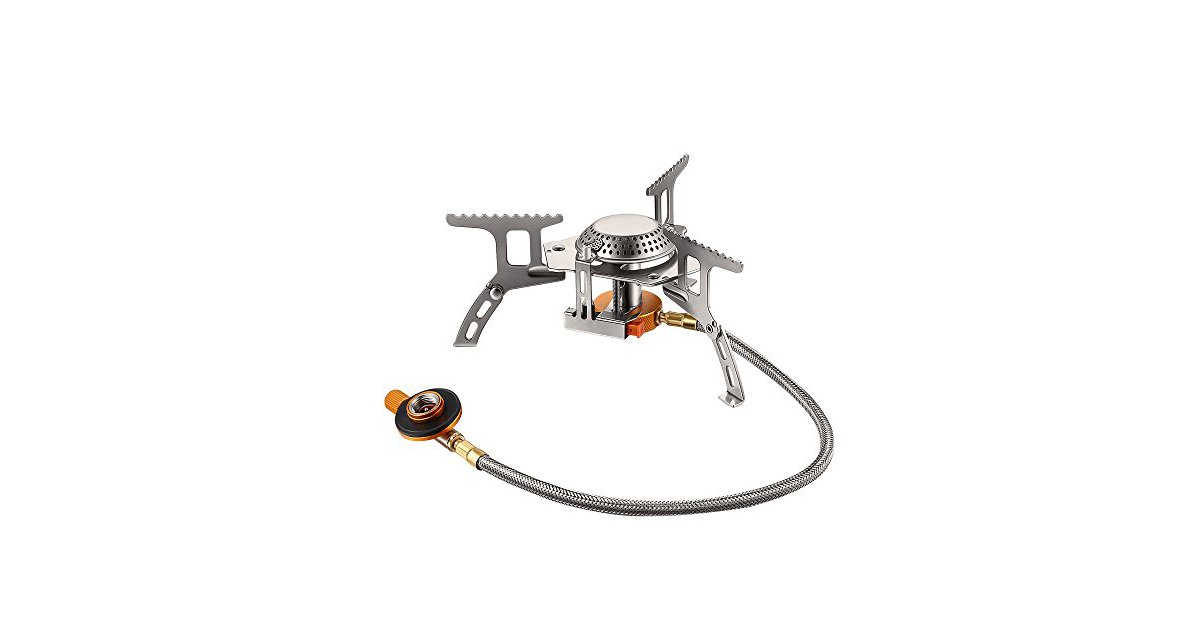 Réchaud Gaz Camping 3500W - Pliant, Allumage Piézo, Pare-Vent - Pour Randonnée