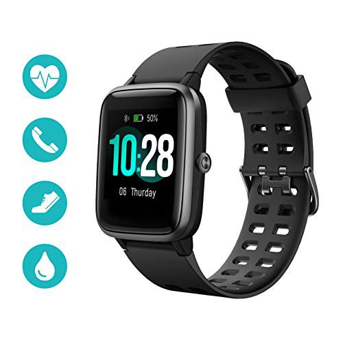Huyeta Smart Watch mit Pulsmesser 1,3 Touchscreen Sport Uhr Smart Uhr 5ATM Wasserdicht Fitness Tracker Aktivitätstracker Pulsuhren mit Kalorienzähler Schlafmonitor Damen Herren für IOS Android