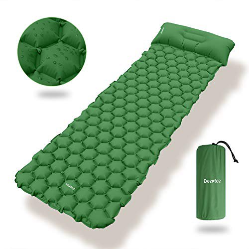 Deeplee Camping Isomatte,Einzelne Schlafmatte Ultraleichte Isomatte für Outdoor,Feuchtigkeitsfes für Wandern,Backpacking,Camping,Strand(Grün)
