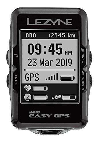 Lezyne Macro Easy GPS-Zähler für Fahrrad-/MTB, Unisex, Erwachsene, Schwarz, Einheitsgröße