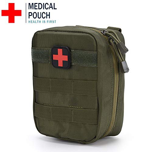 VGEBY1 Erste Hilfe Tasche, Tragbare Medizinische Tasche Patch Geschenk Trauma Kit Tasche Notfall Beutel Überleben Trockenen Rucksack für Reisen Camping Radfahren(Armeegrün)