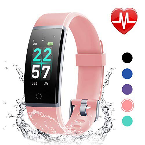 LETSCOM Fitness Armband mit Pulsmesser und Blut Sauerstoff，Fitness Tracker IP68 Wasserdicht 0,96 Zoll Farbbildschirm Aktivitätstracker Schrittzähler Schlafmonitor für Herren und Damen