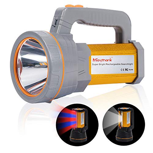 MAYTHANK Extrem hell Starke Led Suchscheinwerfer Taschenlampe 4 Batterien betrieben 10000mah USB Aufladbar Akku Grosse Handscheinwerfer Wiederaufladbar Handlampe Wasserdicht Camping Boot Marine Flashlight