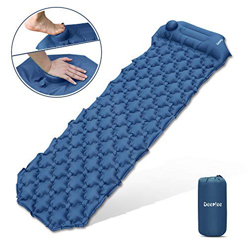 Deeplee Isomatte Camping, Ultraleichte Luftmatratze Schlafmatte Eingebaute Presspumpe, Aufblasbare Isomatte kompakte für Outdoor,wasserdichte für Wandern,Backpacking,Camping,Strand