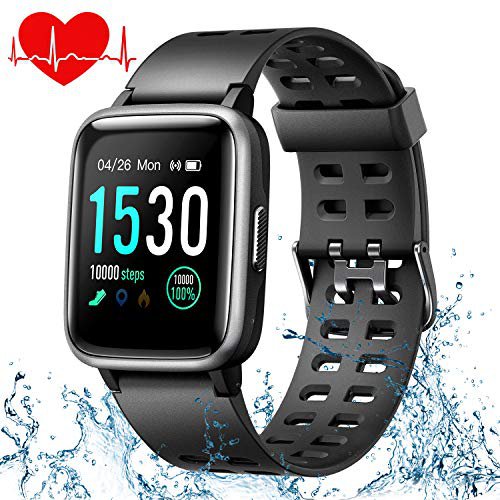 ONSON Smartwatch,Fitness Tracker Wasserdicht IP68 Fitness Armband Uhr für Damen Herren Kinder, Sportuhr mit Schrittzähler,Pulsuhr,1.3-Zoll Sportuhren für iOS Android Handy(Schwarz)