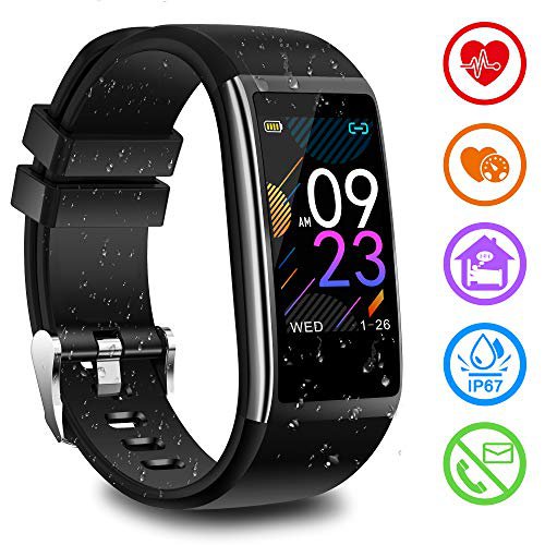 LIDOFIGO Fitness Armband mit Pulsmesser Blutdruckmessung Fitness Uhr Wasserdicht IP67 Fitness Tracker mit Pulsuhren Aktivitätstracker Schlafmonitor Schrittzähler Kalorienzähler Smart Armband uhr Herren Damen