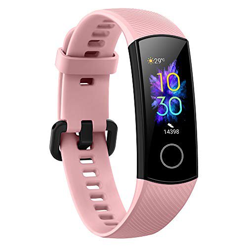 HONOR Honor Band 5 wasserdichter Bluetooth Fitness Aktivitätstracker mit Herzfrequenzmesser, AMOLED-Farbdisplay, Touchscreen, Coral Pink