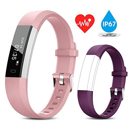 TOOBUR Fitness Armband Uhr, Schmal Wasserdicht Fitness Tracker mit Herzfrequenz Schrittzähler Schlafmonitor und Kalorienzähler, Aktivitätstracker Armbanduhr für Damen Herren und Kinder