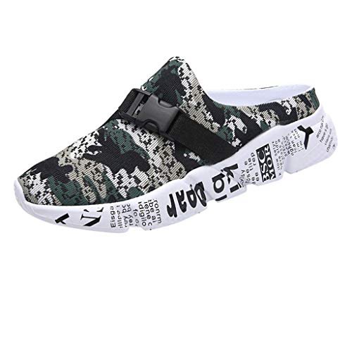 AIni Herren Schuhe 2019 Neuer Heißer Beiläufiges Mode Mesh Camouflage Slippers Leichte Wandersandalen für den Strand Freizeitschuhe Partyschuhe (40,Grün)