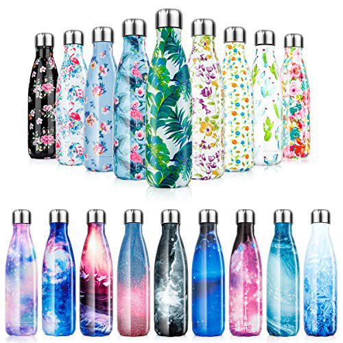Fancytimes 500ml Edelstahl Wasserflasche Vakuum Isolierte Wasserflaschen Wiederverwendbare doppelwandige Trinkflasche 24 Stunden Hot&12 Stunden Kalte Sportflasche für Wandern Laufen Camping, Arbeit, Fitnessraum