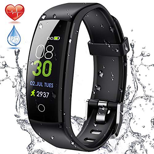 ELEGIANT Fitness Tracker, Fitness Armband Pulsmesser 0,96 Zoll Farbbildschirm Wasserdicht IP67 Smartwatch Damen Herren Schrittzähler Aktivitätstracker Pulsuhr Sportuhr Anruf SMS SNS für iOS Android