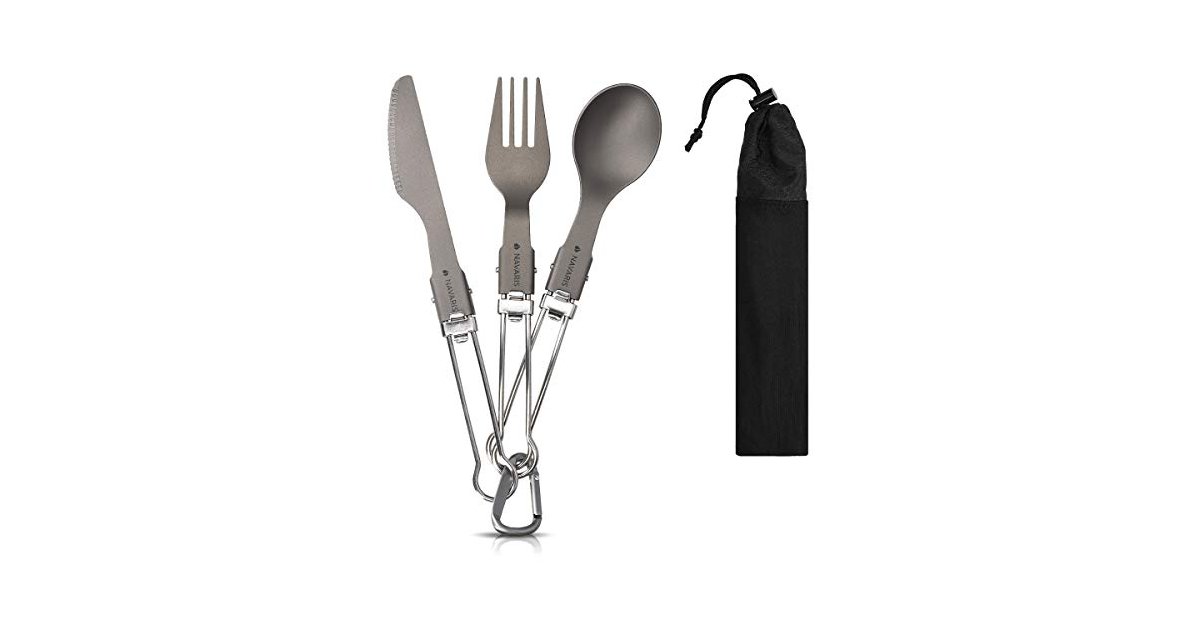 Ultraleichtes Titan-Geschirr Für Outdoor-Abenteuer - Löffel, Gabel, Messer