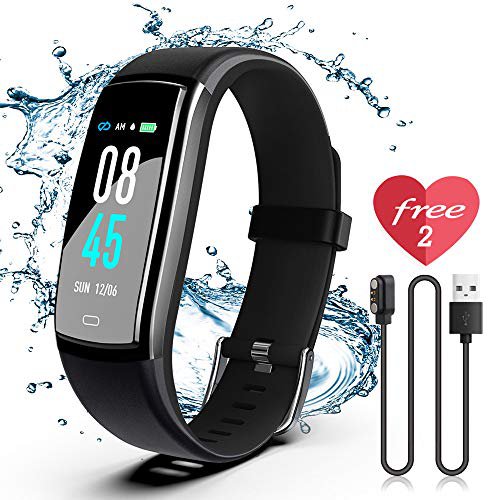 JAZIPO Fitness Armband mit Pulsmesser Blutdruck, Wasserdicht IP68 Fitness Tracker Smartwatch GPS Aktivitätstracker Pulsuhren Blutdruckmesser Vibrationsalarm Anruf SMS für Damen Männer