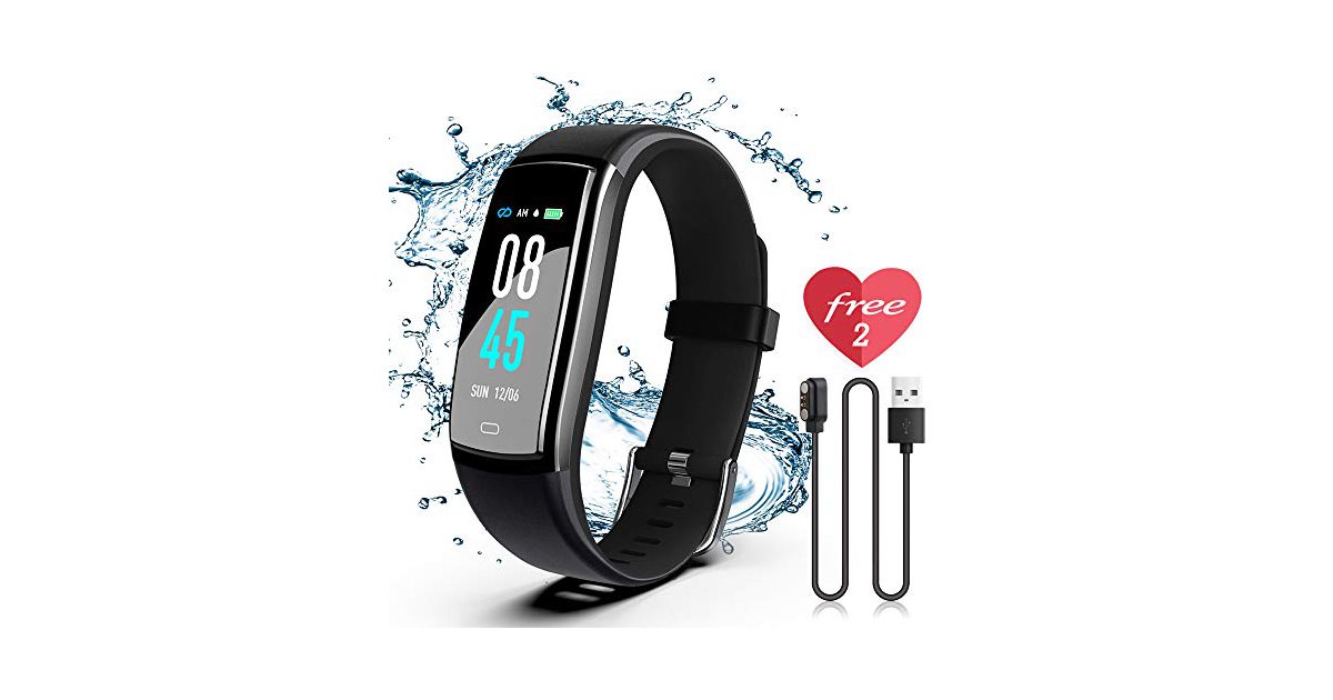 JAZIPO Fitness Armband mit Pulsmesser Blutdruck, Wasserdicht IP68 Fitness Tracker Smartwatch GPS ...