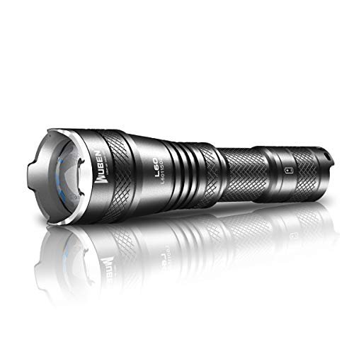 WUBEN L60 Taschenlampe 1200 Lumen Superhelle Zoom LED Taschenlampe Wiederaufladbar USB Wasserdicht IP68, 5 Modi Einstellbare Taktische Lichter,Für Familien Outdoor Camping,Mit 18650 Batterie