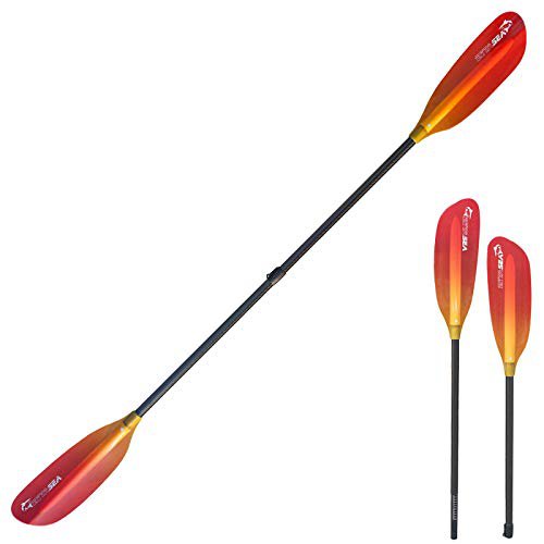 ExtaSea Pro Tour Carbon Vario Doppelpaddel 2-teilig | 230-240cm | red-Yellow