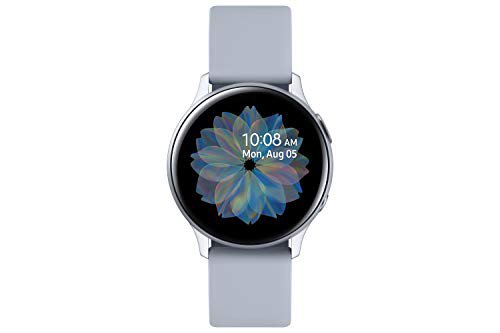 Samsung Galaxy Watch Active2, Fitnesstracker aus Aluminium, großes Display, ausdauernder Akku, wassergeschützt, 40 mm, Bluetooth, Silber
